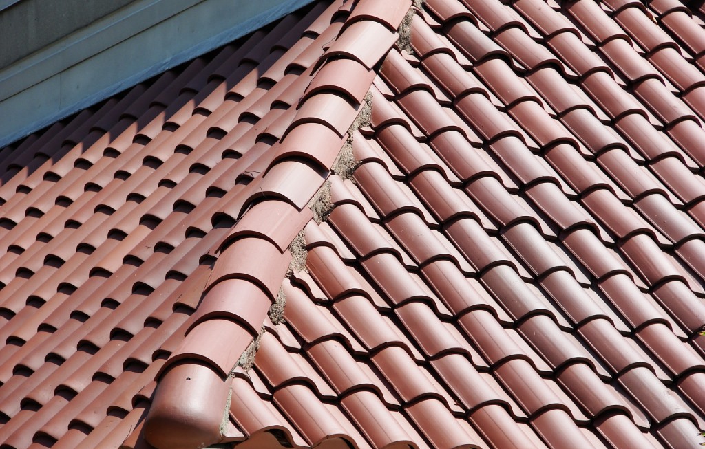 brick roof of a house